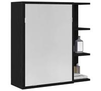 vidaXL Armoire miroir salle de bain Chêne noir 62,5×20,5×64 cm, montage mural, design moderne