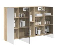 vidaXL Armoire Miroir de Salle de Bain Chêne Sonoma 100 x 14,5 x 70 cm, Rangement salle de bains, armoire rectangulaire, miroir mural, meuble DIY gain de place, étagère ajustable, organisateur