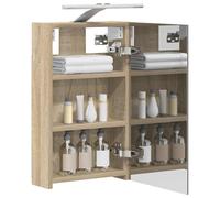 vidaXL Armoire Miroir de Salle de Bain Chêne Sonoma 30 x 10,5 x 50 cm, Cabinet Miroir Moderne, Rangement Murak, Étagères Chic, Pratiques pour Salle de Bain