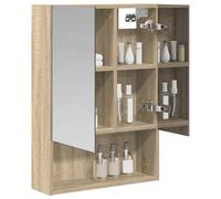 vidaXL Armoire Miroir de Salle de Bain Chêne Sonoma 50 x 14,5 x 70 cm, Agencement Moderne de Salle de Bain, Cabinet Murale, Miroir Réfléchissant, Étagères Réglables, Rangement en Bois
