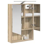 vidaXL Armoire Miroir de Salle de Bain Chêne Sonoma 50 x 14,5 x 70 cm, Agencement Moderne de Salle de Bain, Cabinet Murale, Miroir Réfléchissant, Étagères Réglables, Rangement en Bois