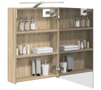 vidaXL Armoire Miroir de Salle de Bain Chêne Sonoma 50 x 14,5 x 70 cm, Cabinet Miroir Moderne, Rangement Murak, Étagères Chic, Pratiques pour Salle de Bain