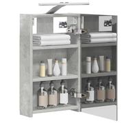 vidaXL Armoire Miroir de Salle de Bain Gris béton 30 x 10,5 x 50 cm, Cabinet Miroir Moderne, Rangement Murak, Étagères Chic, Pratiques pour Salle de Bain