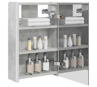vidaXL Armoire Miroir de Salle de Bain Gris béton 33 x 11,5 x 50 cm, Armoire de salle de bain élégante, miroir mural, rangement moderne, éclairage réglable, gain de place
