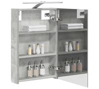 vidaXL Armoire Miroir de Salle de Bain Gris béton 40 x 10,5 x 60,5 cm, Cabinet Miroir Moderne, Rangement Murak, Étagères Chic, Pratiques pour Salle de Bain