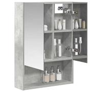 vidaXL Armoire Miroir de Salle de Bain Gris béton 50 x 14,5 x 70 cm, Agencement Moderne de Salle de Bain, Cabinet Murale, Miroir Réfléchissant, Étagères Réglables, Rangement en Bois