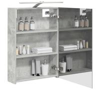 vidaXL Armoire Miroir de Salle de Bain Gris béton 50 x 14,5 x 70 cm, Cabinet Miroir Moderne, Rangement Murak, Étagères Chic, Pratiques pour Salle de Bain
