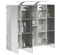 vidaXL Armoire Miroir de Salle de Bain Gris béton 70 x 14,5 x 70 cm, Rangement salle de bains, armoire rectangulaire, miroir mural, meuble DIY gain de place, étagère ajustable, organisateur