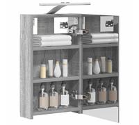 vidaXL Armoire Miroir de Salle de Bain Gris Sonoma 30 x 10,5 x 50 cm, Cabinet Miroir Moderne, Rangement Murak, Étagères Chic, Pratiques pour Salle de Bain