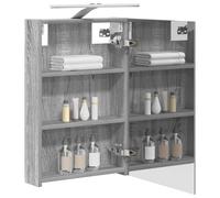 vidaXL Armoire Miroir de Salle de Bain Gris Sonoma 40 x 10,5 x 60,5 cm, Cabinet Miroir Moderne, Rangement Murak, Étagères Chic, Pratiques pour Salle de Bain