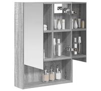vidaXL Armoire Miroir de Salle de Bain Gris Sonoma 50 x 14,5 x 70 cm, Agencement Moderne de Salle de Bain, Cabinet Murale, Miroir Réfléchissant, Étagères Réglables, Rangement en Bois