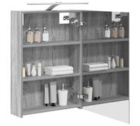 vidaXL Armoire Miroir de Salle de Bain Gris Sonoma 50 x 14,5 x 70 cm, Cabinet Miroir Moderne, Rangement Murak, Étagères Chic, Pratiques pour Salle de Bain