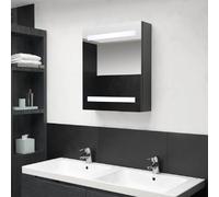vidaXL Armoire miroir LED 50x14x60 cm - Gris