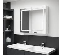vidaXL Armoire Miroir LED 80x12x68 cm - Blanc Brillant