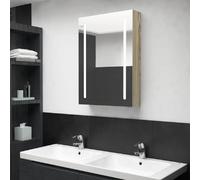 Vidaxl Armoire De Salle De Bain À Miroir Led Chêne 50x13x70 Cm
