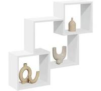 vidaXL Armoire murale 78x18x71 cm blanc bois d'ingénierie 854805 Blanc G