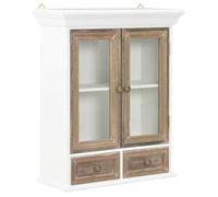 vidaXL Armoire murale 2 portes Rangement salle de bain Étagère Bois d'ingénierie Blanc 49x22x59 cm