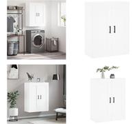 vidaXL Armoire murale blanche 69,5x34x90 cm Bois composite - Armoire murale - Armoires - Armoire de stockage
