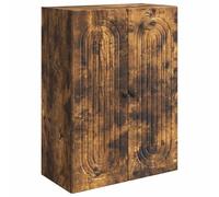 vidaXL Armoire Murale Chêne fumé 66 x 34,5 x 90 cm Bois d'ingénierie, Salon, Rangement Mural Vintage, Placard intérieur rectangulaire, Organisateur Pratique, Bois reconstitué