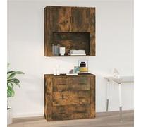 vidaXL Armoire murale chêne fumé 80 cm