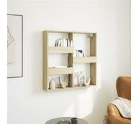 vidaXL Armoire murale chêne sonoma 80x15x80 cm bois d'ingénierie, armoire murale flottante, étagère murale, vitrine murale, 854546 Beige G