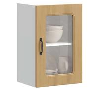 vidaXL Armoire murale de cuisine avec porte vitrée "Kalmar" Chêne artisanal Bois d'ingénierie 853536 Or