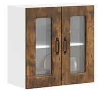 vidaXL Armoire Murale de Cuisine avec Porte vitrée Kalmar Chêne fumé Bois d'ingénierie