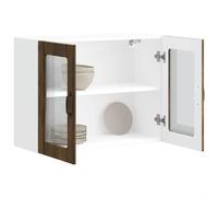 vidaXL Armoire Murale de Cuisine avec Porte vitrée Lucca Chêne fumé Bois d'ingénierie