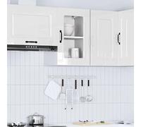 vidaXL Armoire murale de cuisine avec porte vitrée "Kalmar" Bois d'ingénierie blanc brillant 853529 Blanc