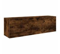 vidaXL Armoire Murale de Bain chêne fumé 100x25x30cm Bois d'ingénierie, Placard Mural de Salle de Bain, Armoire Murale pour Salle de Bain, Rangement Mural de Salle de Bain