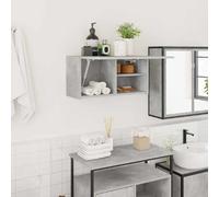 Armoire murale de bain gris béton 60x25x30 cm bois d ingénierie