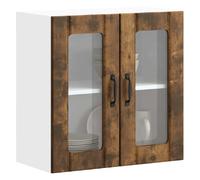 Armoire murale de cuisine avec porte vitrée "Lucca" Chêne fumé Bois d'ingénierie 853912