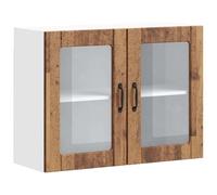 vidaXL Armoire Murale de Cuisine avec Porte en Verre Lucca Vieux Bois, Meuble Mural de Cuisine, armoires murales avec Portes, Armoire Murale de Cuisine avec Portes