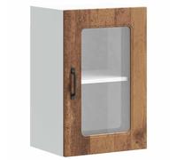 vidaXL Armoire murale de cuisine Kalmar – porte vitrée, bois d'ingénierie ancien, marron