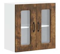 vidaXL Armoire murale de cuisine Kalmar - porte vitrée Chêne fumé Bois d'ingénierie
