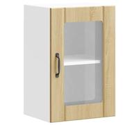 vidaXL Armoire Murale de Cuisine et Porte en Verre Lucca chêne Sonoma, Meuble Mural de Cuisine, armoires murales avec Portes, Armoire Murale de Cuisine avec Portes
