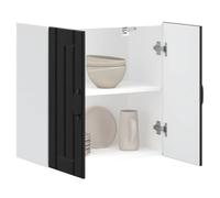 vidaXL Armoire Murale de Cuisine Lucca Noir Bois d'ingénierie, Meuble Mural de Cuisine, Armoire pour Mur de Cuisine, Armoire Murale avec Portes