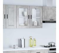 vidaXL Armoire Murale de Cuisine Porto Gris Béton