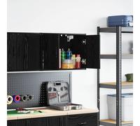 vidaXL Armoire murale de garage noir bois d'ingénierie