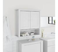 vidaXL Armoire murale de salle de bain BERG blanc bois massif
