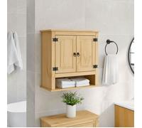 vidaXL Armoire murale de salle de bain Corona bois de pin massif Marron