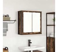 Vidaxl Armoire Murale De Salle De Bain Miroir Chêne Fumé 60x21x60 Cm