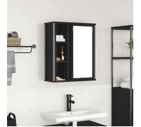 vidaXL Armoire murale de salle de bain miroir chêne noir 50x21x60 cm, armoire suspendue de salle de bain, meuble mural de 861902