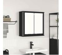 vidaXL Armoire murale de salle de bain miroir chêne noir 60x21x60 cm, armoire suspendue de salle de bain, meuble mural de 861897