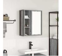 vidaXL Armoire Murale de Salle de Bain Miroir Sonoma Gris 50x21x60 cm, Armoire Suspendue de Salle de Bain, Meuble Mural de Salle de Bain, Armoire Murale de Salle de Bain avec étagère