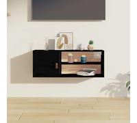 vidaXL Armoire Murale en Bois de Pin - Noir
