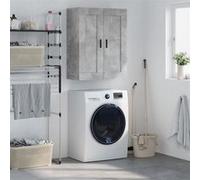 vidaXL Armoire Murale, Placard Suspendu avec 3 Compartiments et Poignées, Meuble Flottant avec Rangement Salon Chambre, Gris Béton Bois d'Ingénierie