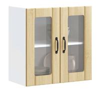 vidaXL Armoire murale de cuisine avec porte vitrée "Lucca" en chêne Sonoma 853910 Marron