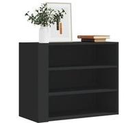 vidaXL Armoire murale noir 75x35x60 cm bois d'ingénierie, armoire suspendue, placard mural, armoire de salle de bain murale, 848417 Noir G
