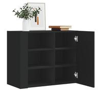 vidaXL Armoire murale noir 75x35x60 cm bois d'ingénierie, armoire suspendue, placard mural, armoire de salle de bain murale, 848424